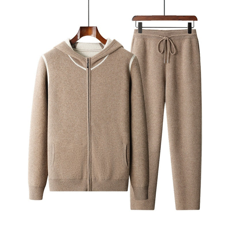 Men's Thick Hooded Casual Loose Tappered Suit