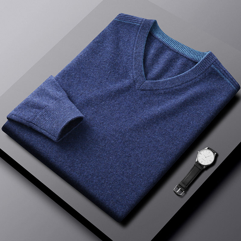Men's V-Neck Sweater Casual Large