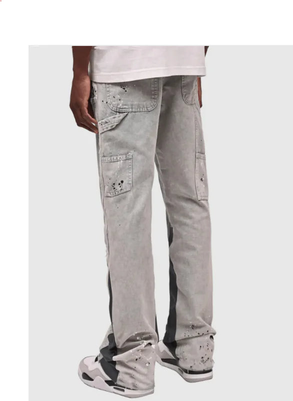 Men's Bell-Bottom Patch Jeans