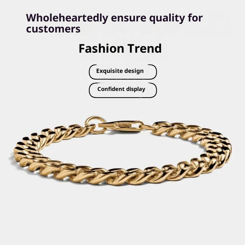 Stainless Steel Cuban Link Chain Bracelet For Men