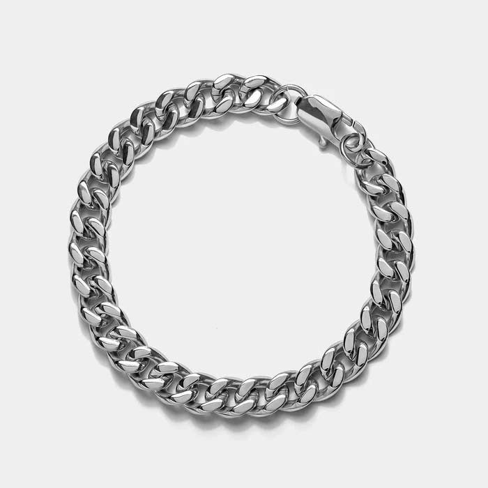 Stainless Steel Cuban Link Chain Bracelet For Men