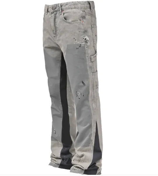 Men's Bell-Bottom Patch Jeans