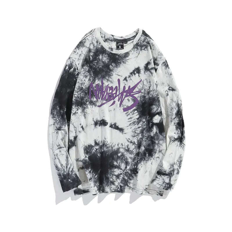 Casual Long Sleeve Tie-Dye Tee