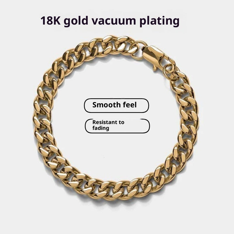 Stainless Steel Cuban Link Chain Bracelet For Men