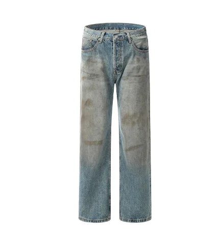 Vintage Mud-Dyed Straight Jeans