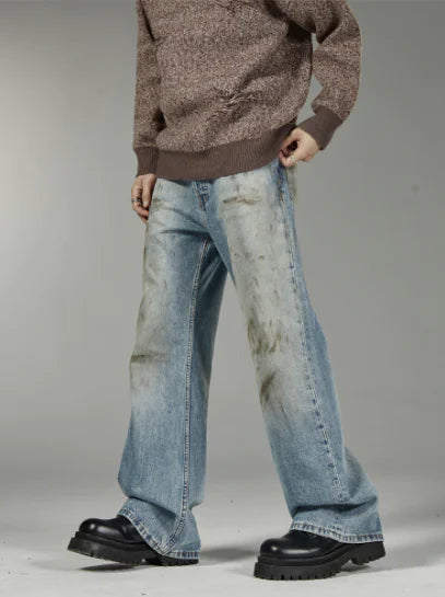 Vintage Mud-Dyed Straight Jeans
