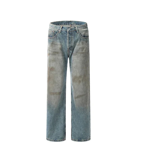 Vintage Mud-Dyed Straight Jeans