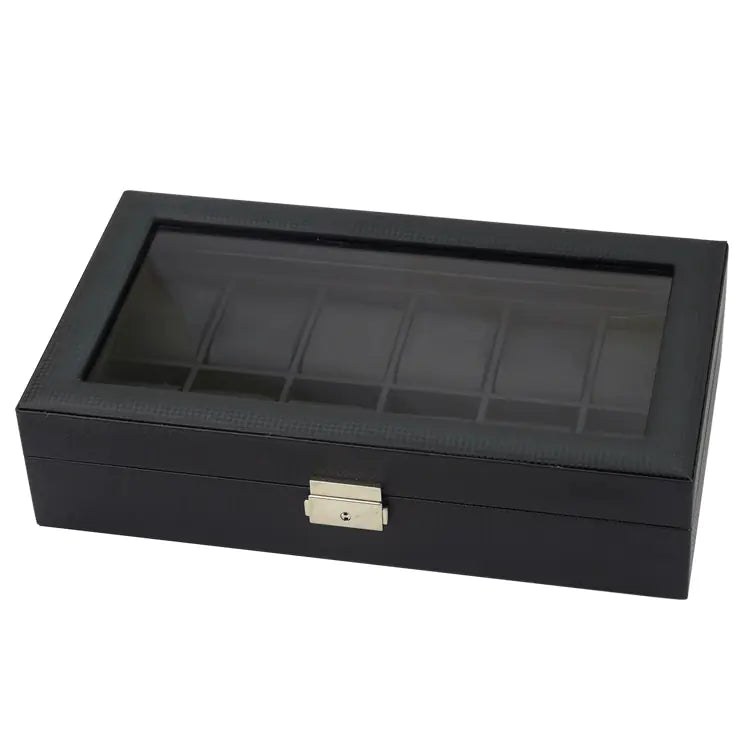 Luxury Carbon Fiber 12-Slot Watch Organizer