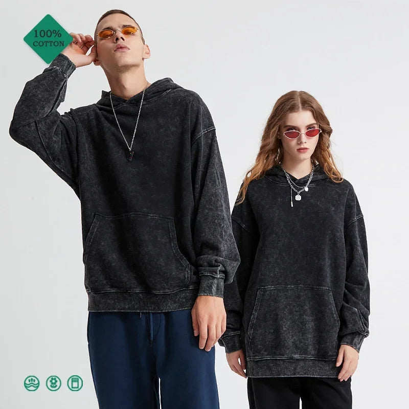 Vintage Wash Cotton Oversized Hoodies