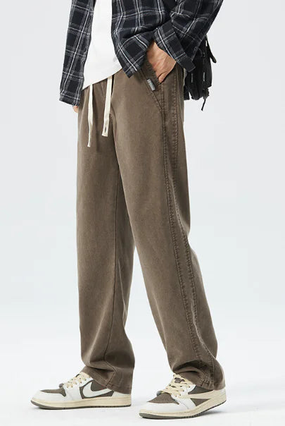 Men's High Quality Lyocell Elastic Waist Baggy Jeans