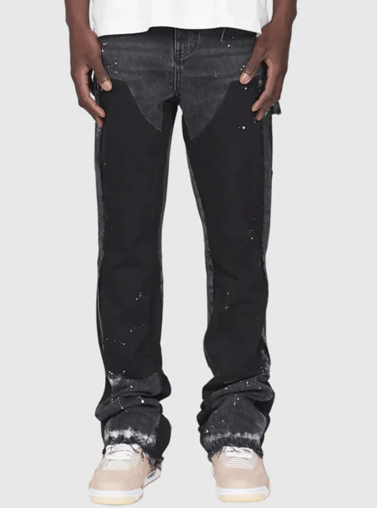 Men's Bell-Bottom Patch Jeans