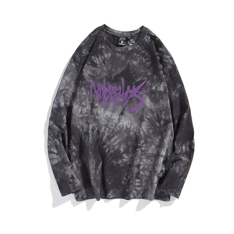 Casual Long Sleeve Tie-Dye Tee