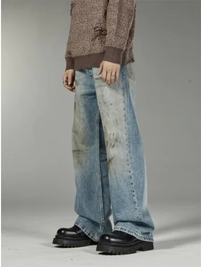 Vintage Mud-Dyed Straight Jeans