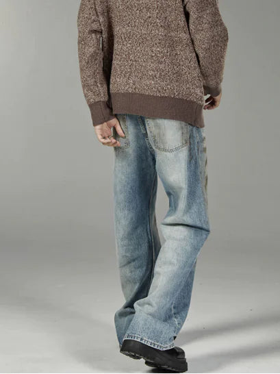Vintage Mud-Dyed Straight Jeans